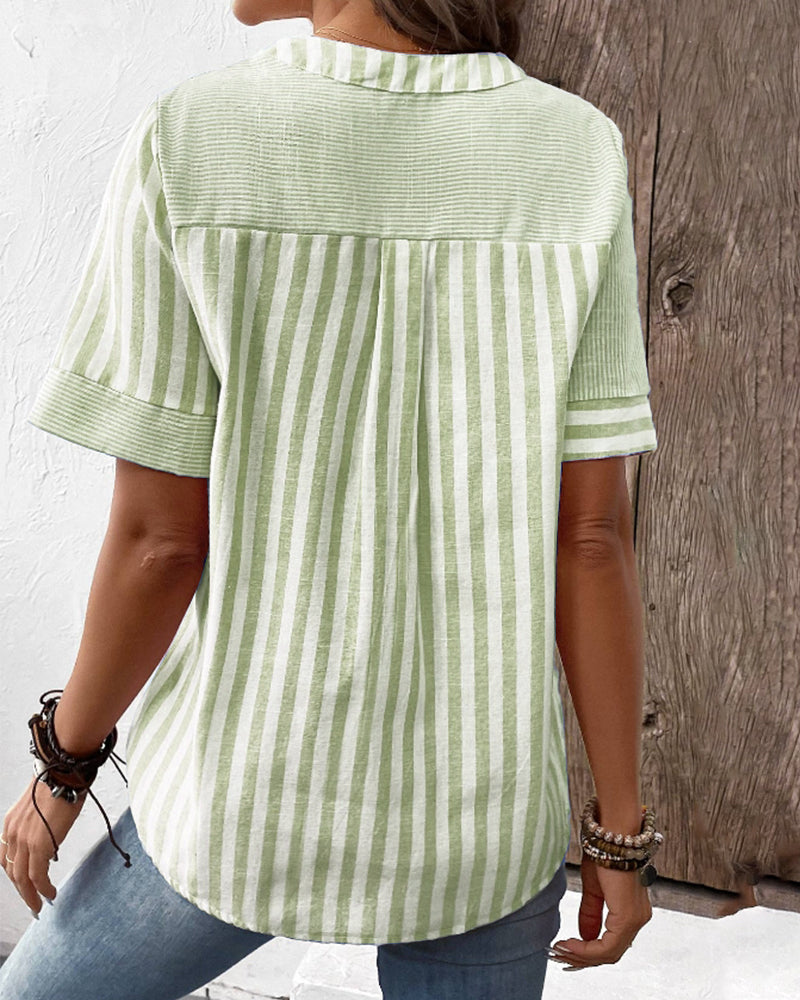 CM | Blusa a rayas algodón/poliéster camisa