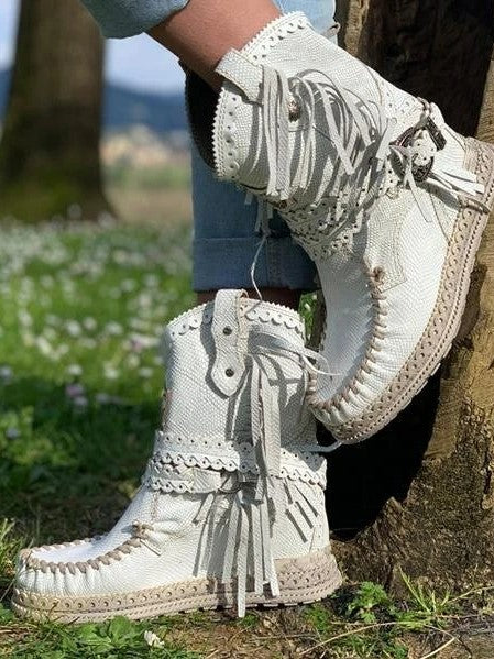 CM | Boho botas de flecos occidental