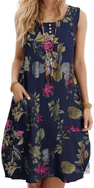 CM | Vestido midi floral de algodón con aire vintage