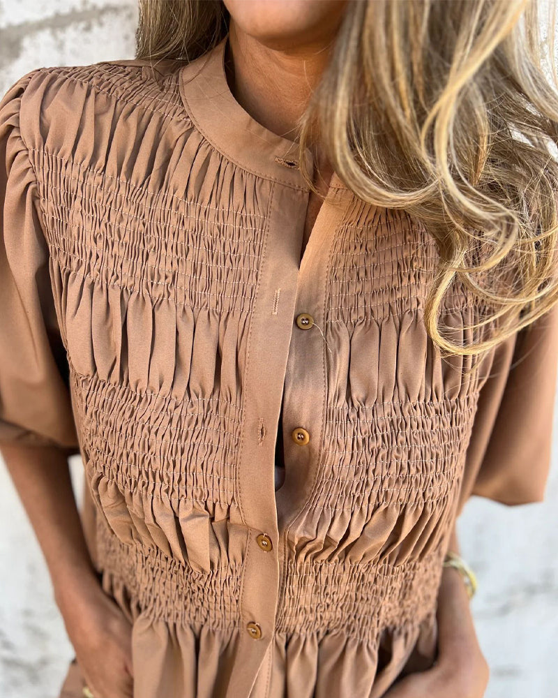 CM | Blusa Casual Moda Manga Corta Unicolor