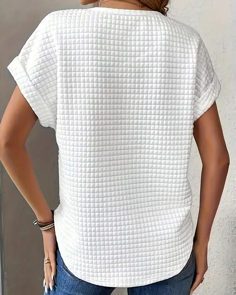 CM | Camiseta Cuello redondo Puños con bandera monocolor