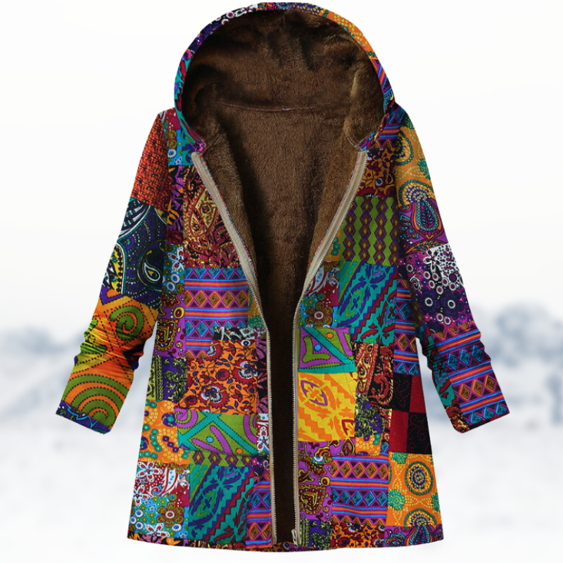 CM | Elegante y acogedor abrigo de invierno con estampado