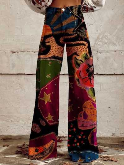 CM | Pantalones boho acampanados para mujer