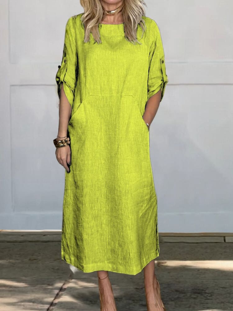 CM | Elegante vestido midi con bolsillos