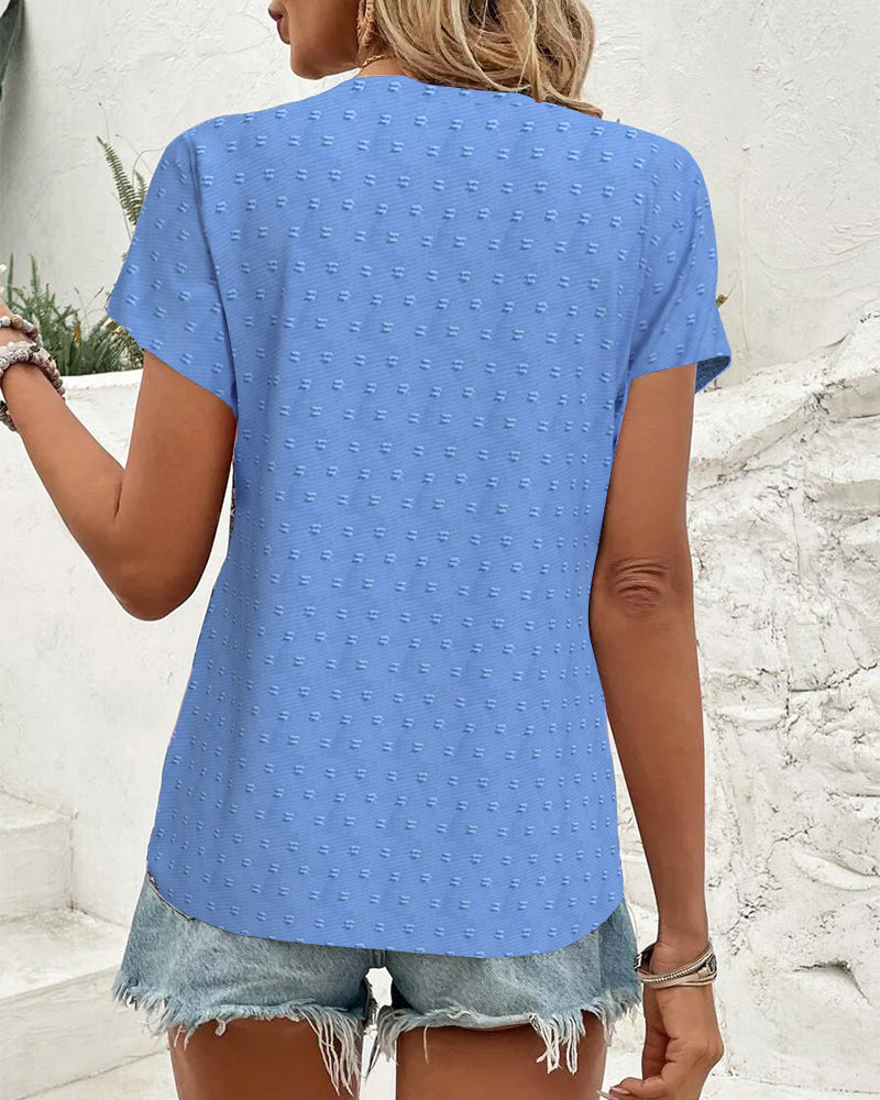CM | Blusa 3D costura floral manga corta