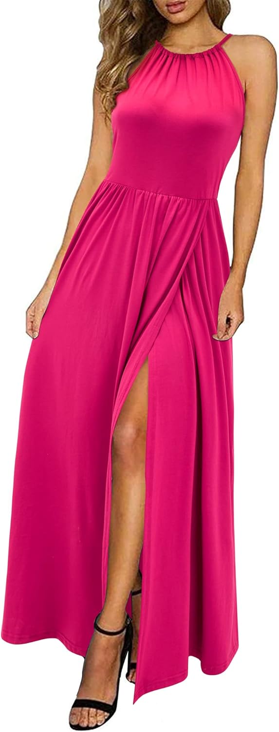CM | maxi vestido halter con abertura
