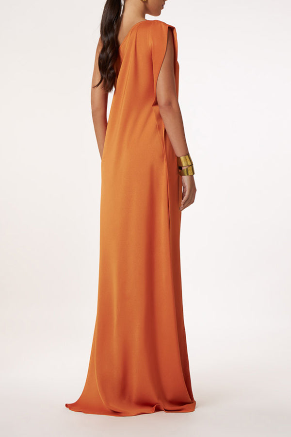 CM | Atemporal encanto de un solo hombro A-line elegante vestido maxi