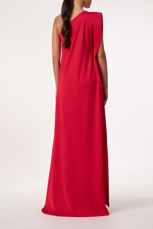 CM | Atemporal encanto de un solo hombro A-line elegante vestido maxi