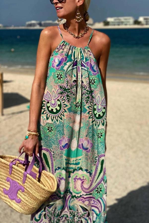 CM | Aqua Negro Seda Diseñador Maxi Vestido