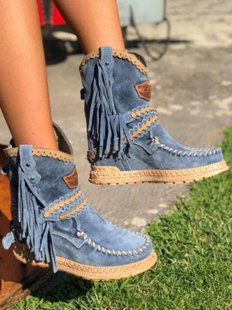 CM | Boho botas de flecos occidental