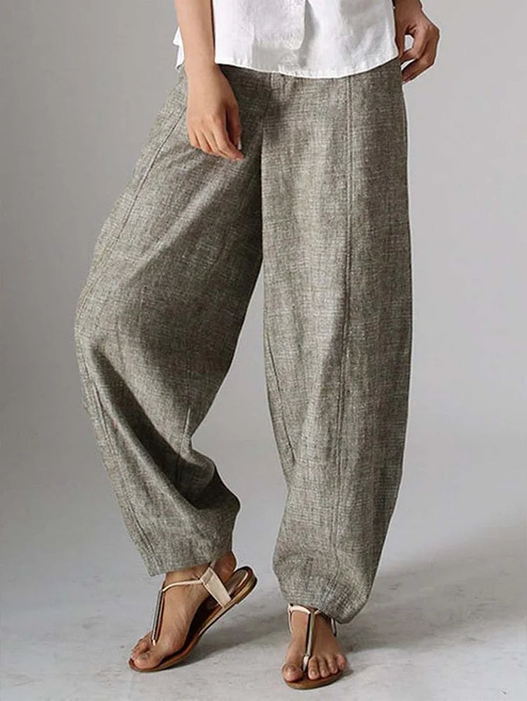 CM | Pantalones de color liso, informales y sencillos