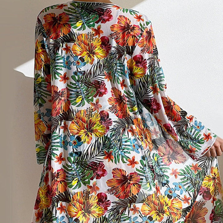 CM | Bikini floral de 3 piezas con toldo
