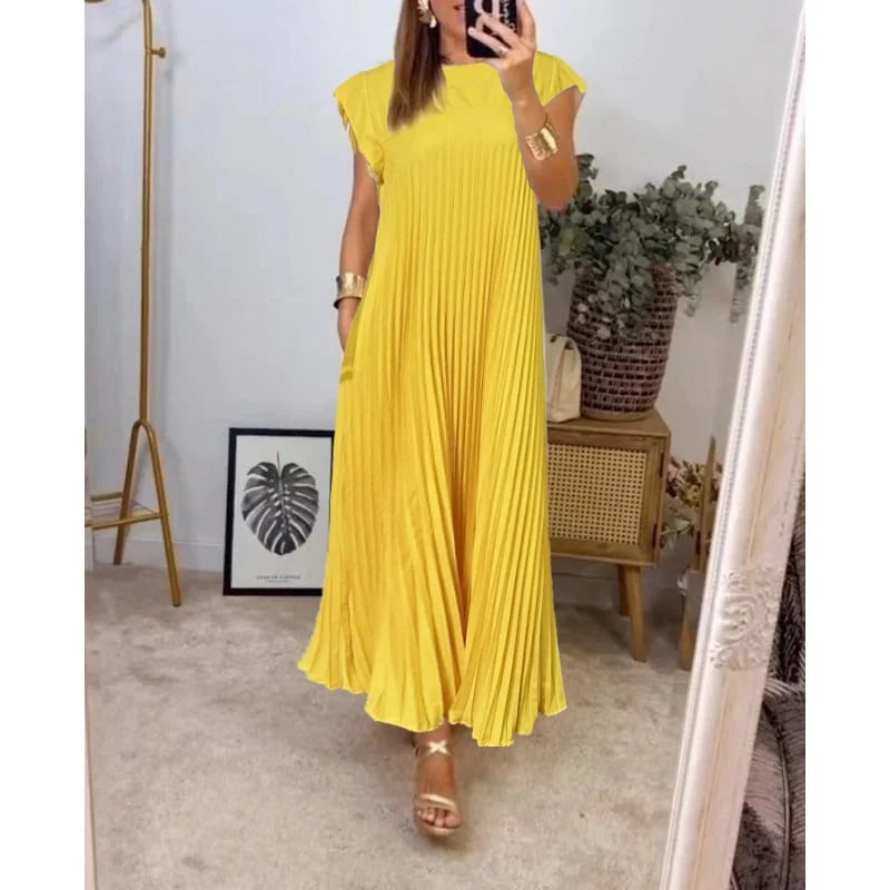 CM | Elegante maxi vestido plisado