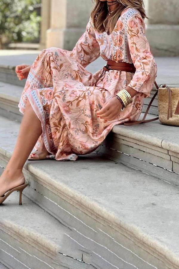 CM | Maxi Vestido Bohemio Estampado Floral