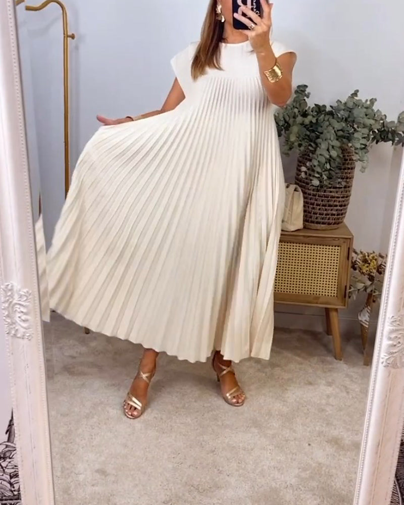 CM | Elegante maxi vestido plisado