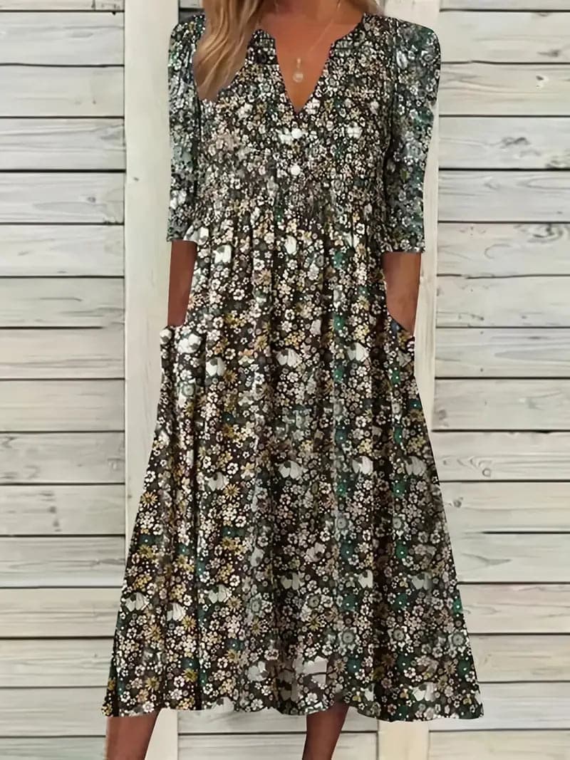 CM | Precioso maxi vestido con pliegues