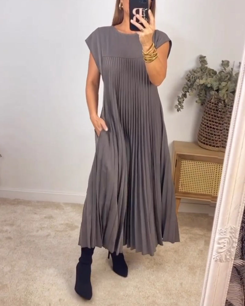 CM | Elegante maxi vestido plisado