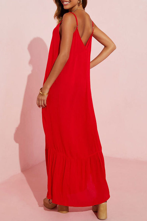 CM | KIMONIE Maxivestido monocolor con bolsillo