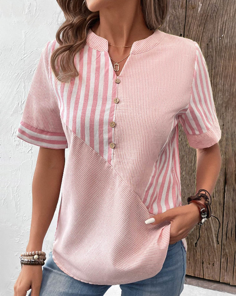 CM | Blusa a rayas algodón/poliéster camisa