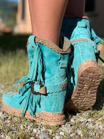 CM | Boho botas de flecos occidental