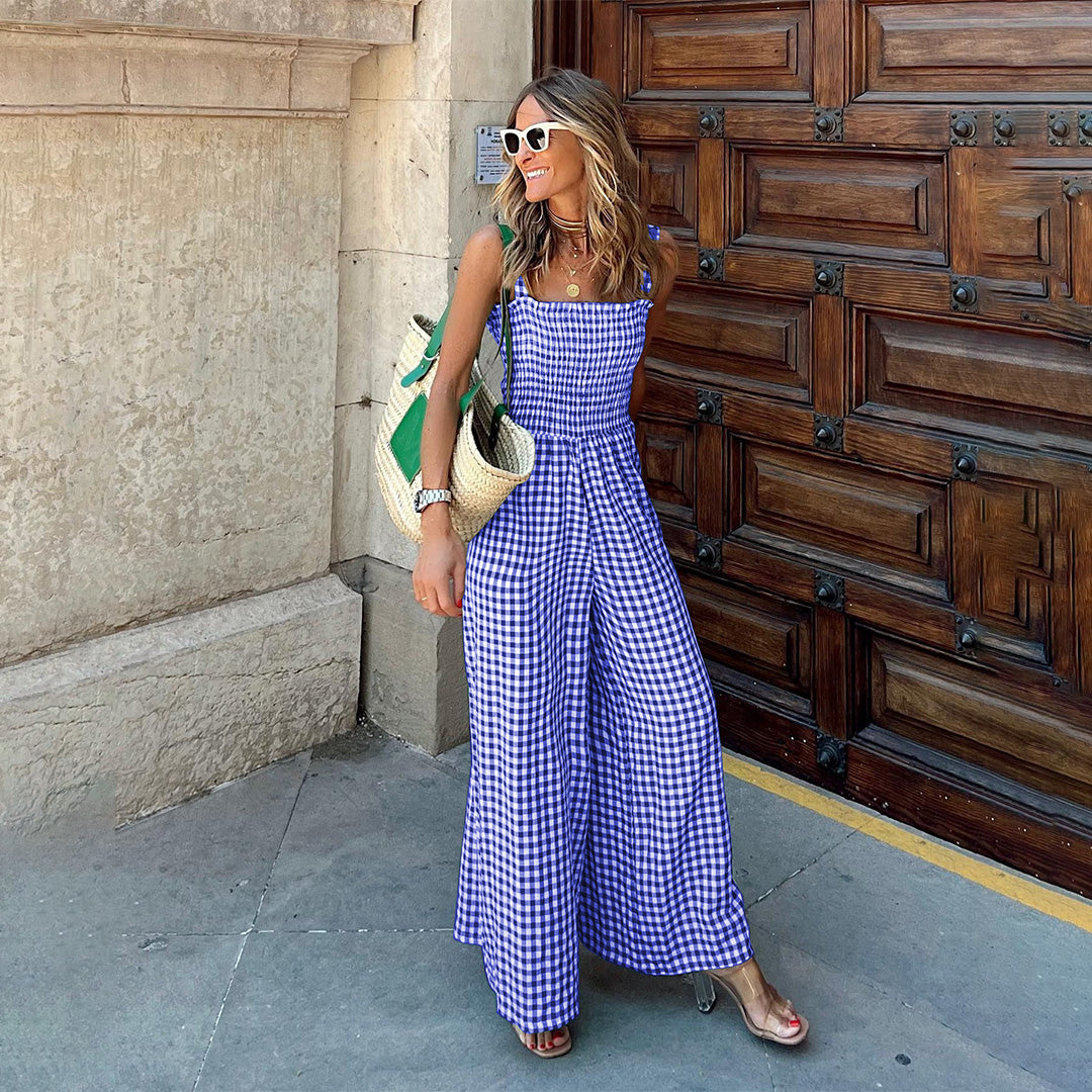 CM | Aireado mono de cuadros para mujer, perfecto para el verano