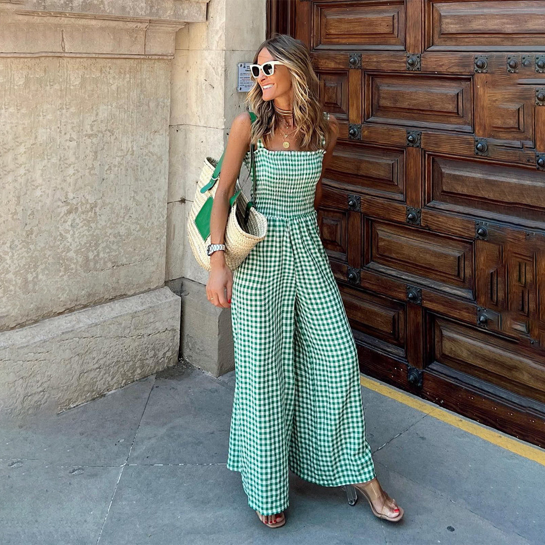 CM | Aireado mono de cuadros para mujer, perfecto para el verano