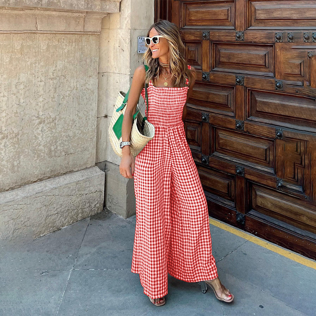 CM | Aireado mono de cuadros para mujer, perfecto para el verano
