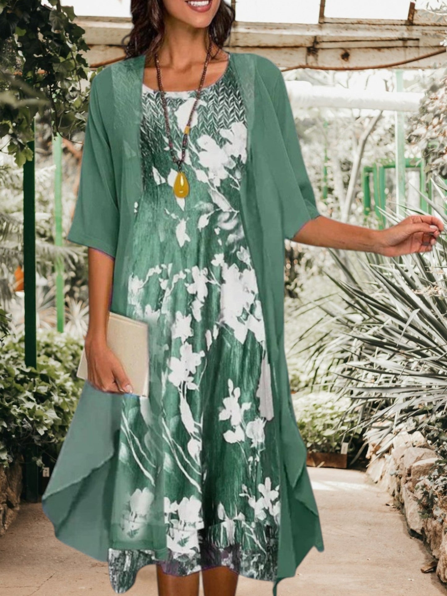CM | mini vestido floral de manga corta y estilo blazer entallado