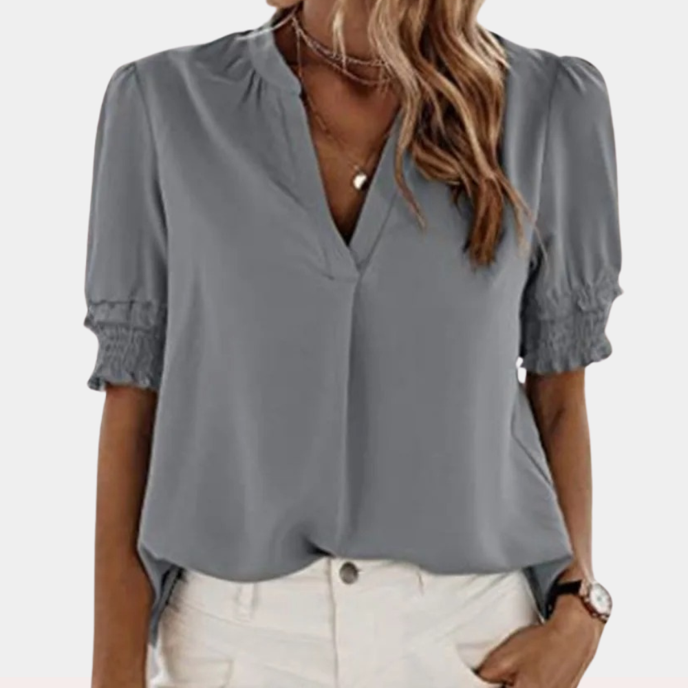 CM | Blusa básica con cuello en V para mujer
