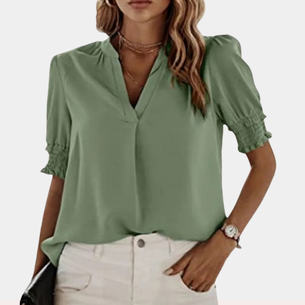 CM | Blusa básica con cuello en V para mujer