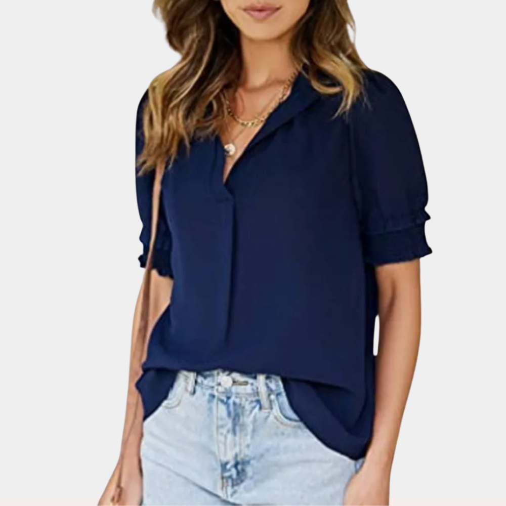CM | Blusa básica con cuello en V para mujer