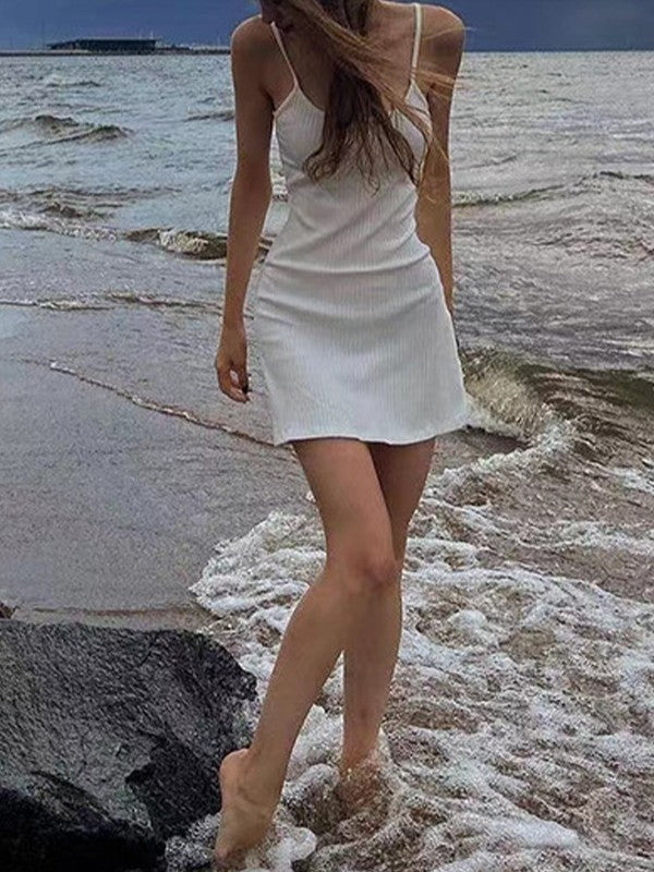 CM | Mini vestido blanco de verano para la playa