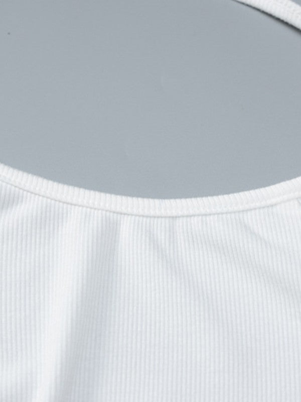 CM | Blanco Mini vestido de manga larga sin espalda