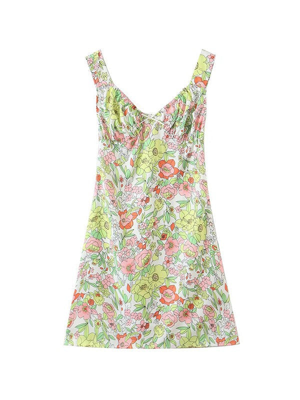 CM | Minivestido de tirantes sin espalda estampado