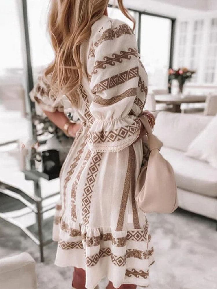 CM | Minivestido casual con estampado de rombos