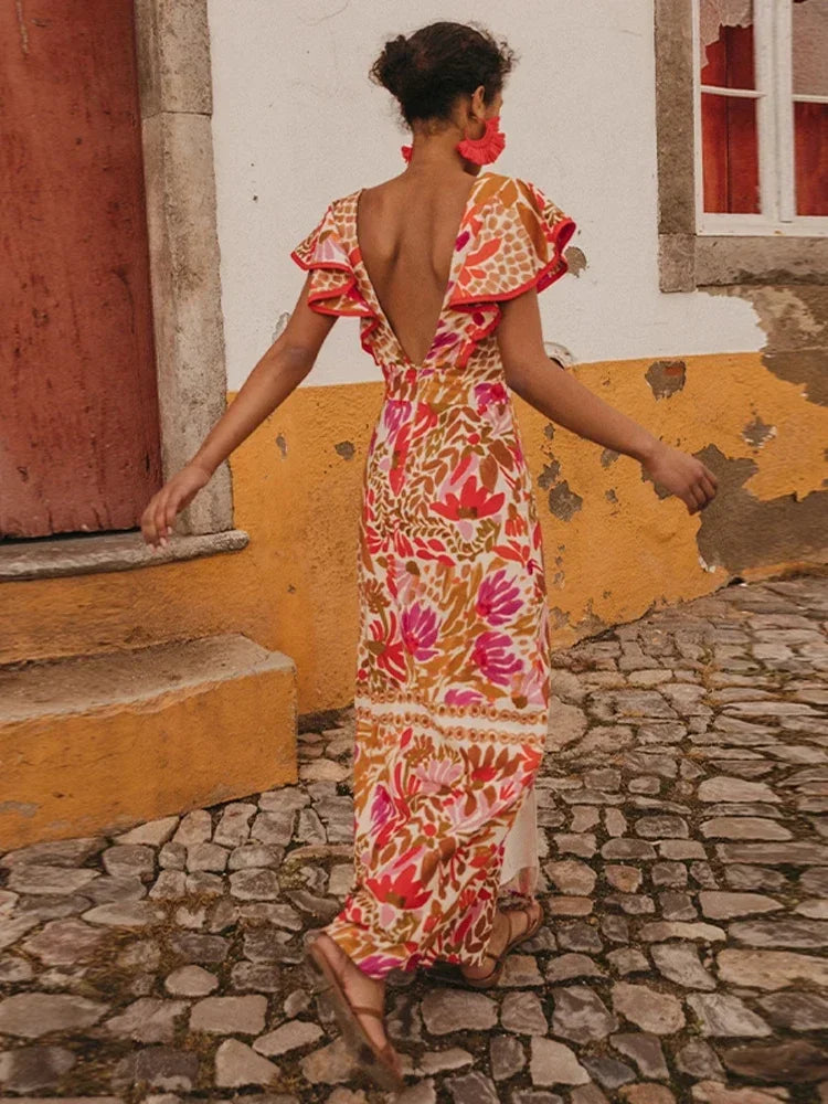 CM | Elegante vestido largo vintage con originales y sofisticadas mangas