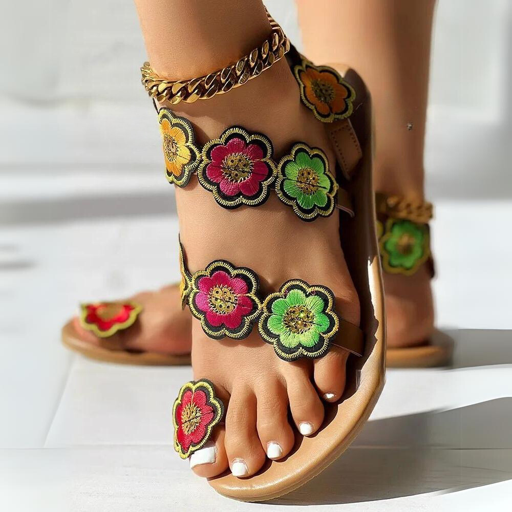 CM | - Sandalias florales para mujer