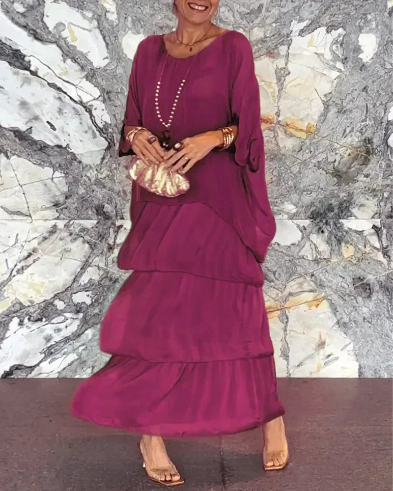 CM | Elegante maxi vestido con escote pronunciado