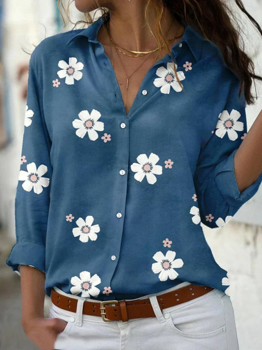 CM | Blusa clásica con un alegre estampado floral