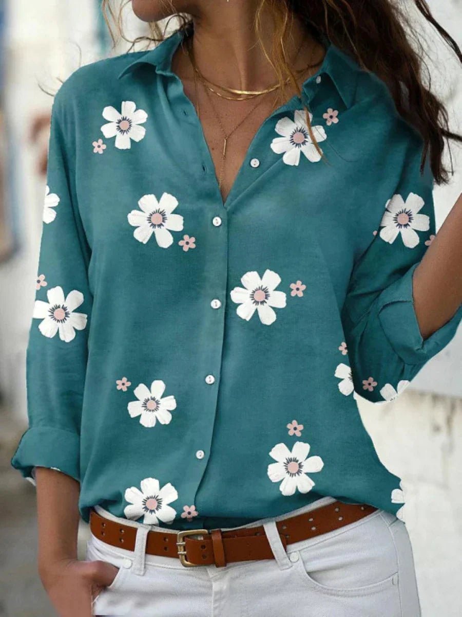 CM | Blusa clásica con un alegre estampado floral