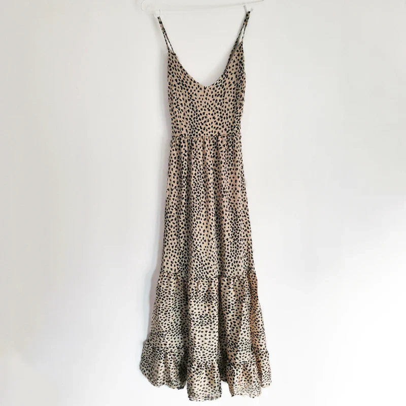 CM | Moderno maxi vestido con estampado de leopardo