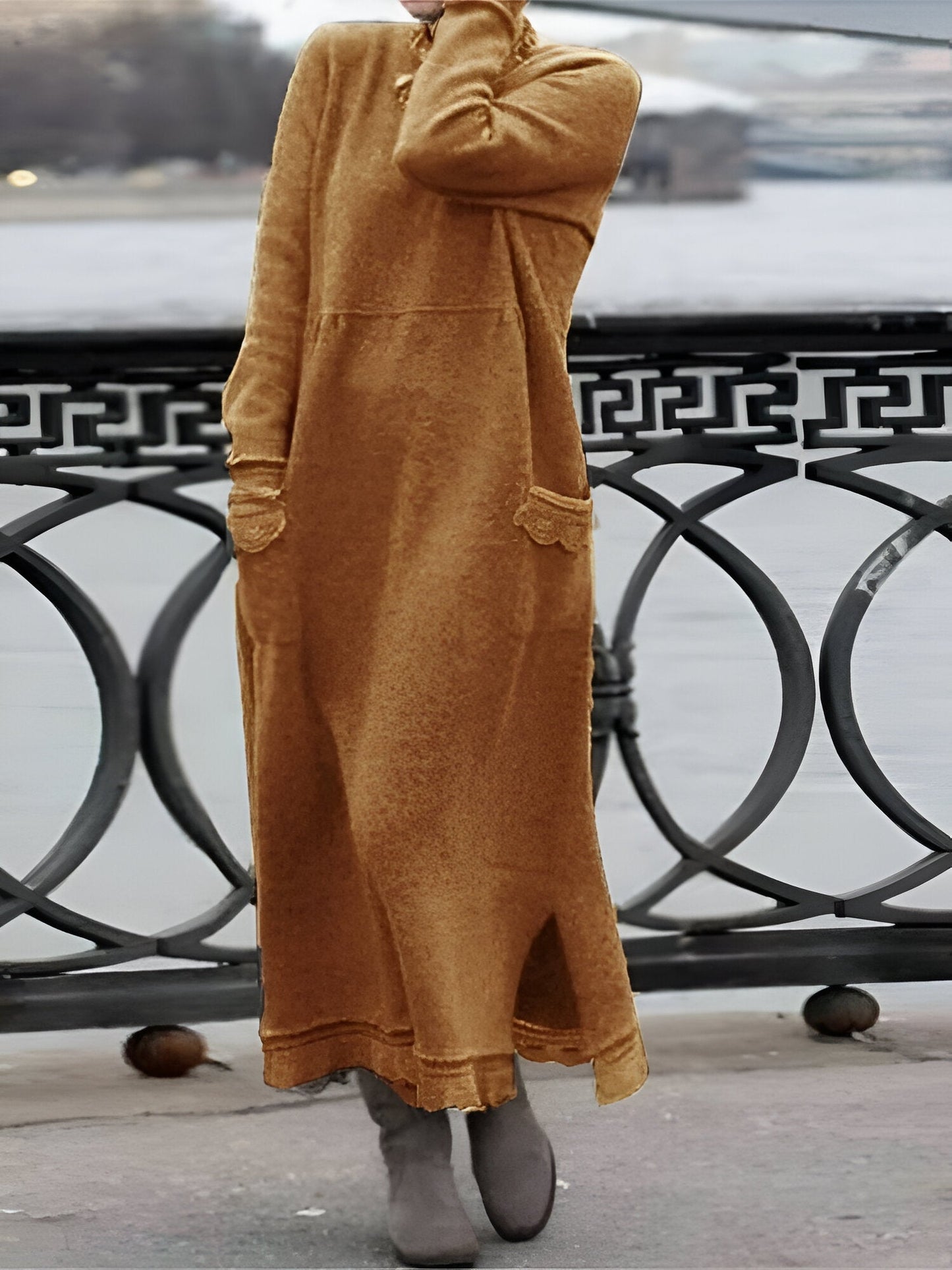CM | Acogedor vestido sudadera de terciopelo