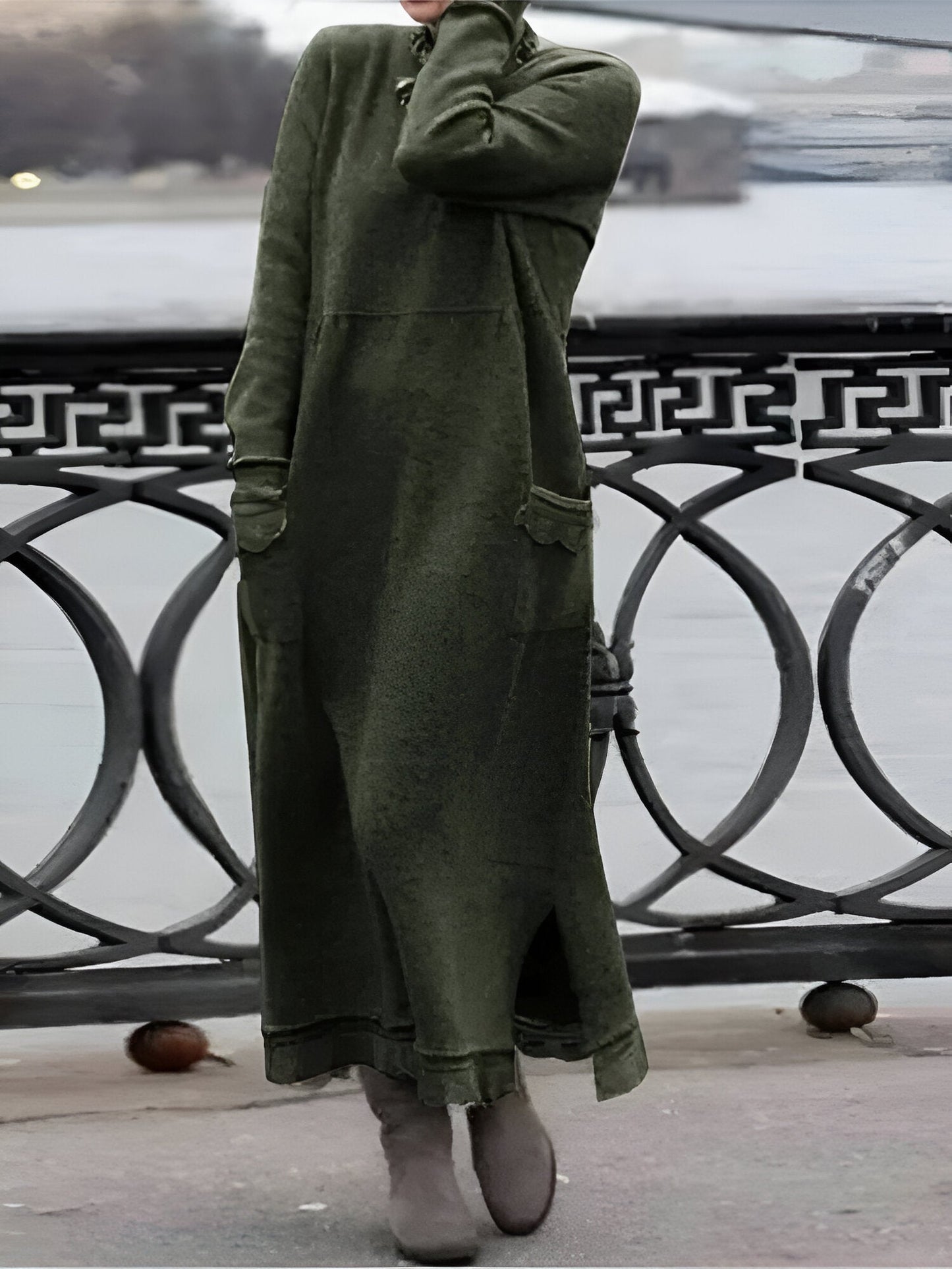 CM | Acogedor vestido sudadera de terciopelo