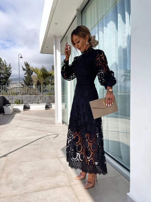 CM | Elegante vestido midi de encaje francés