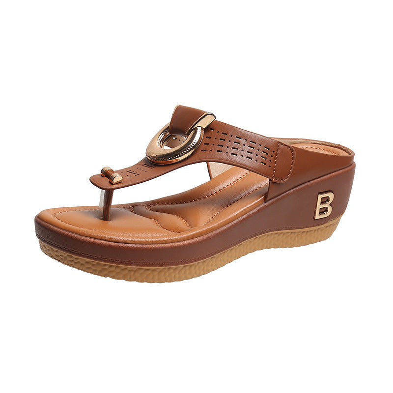 CM | - Sandalias con plataforma de piel