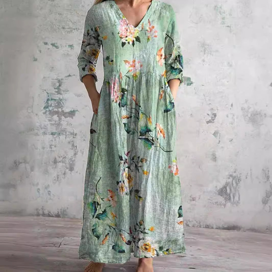 CM | Vestido maxi floral atemporal
