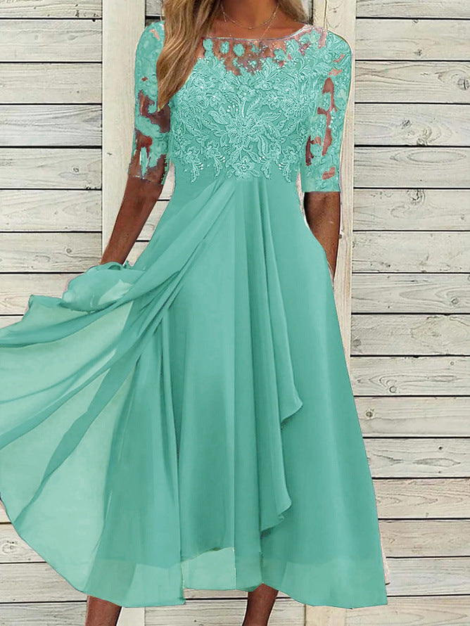 CM | Elegante vestido midi de encaje