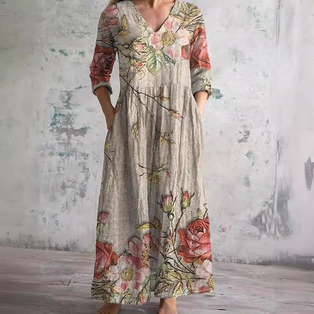 CM | Vestido maxi floral atemporal