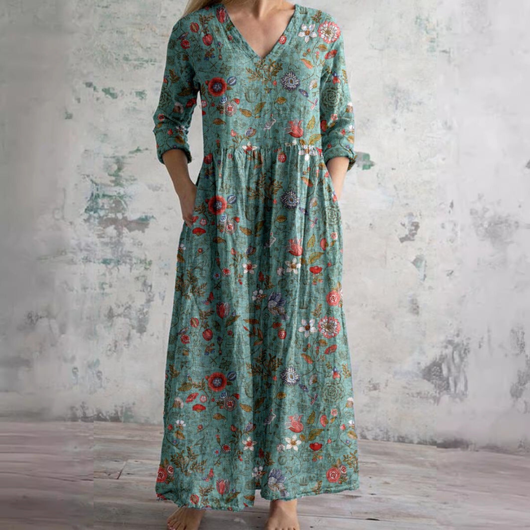CM | Vestido maxi floral atemporal