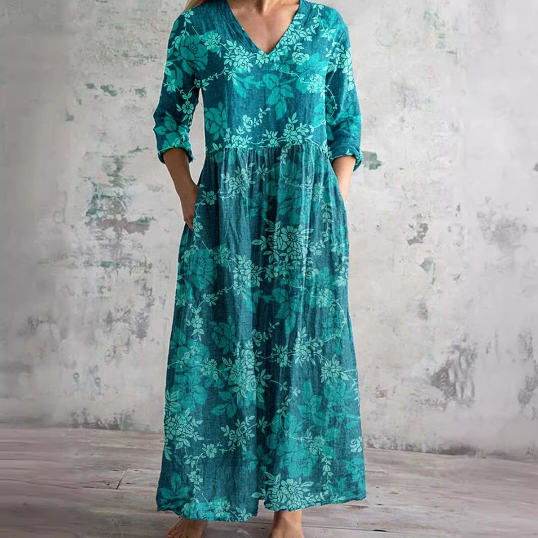 CM | Vestido maxi floral atemporal